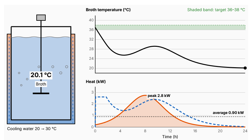 Screenshot of Heat Removal from a Bioreactor