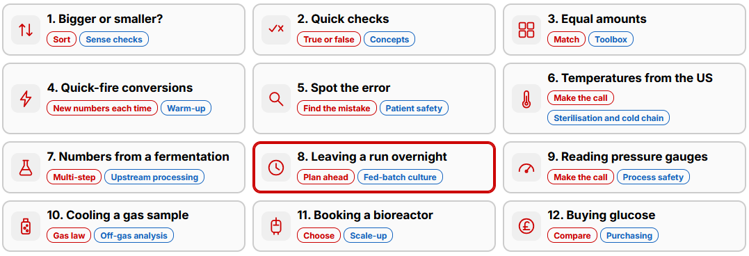 Screenshot of Unit Conversion: Practice Calculations